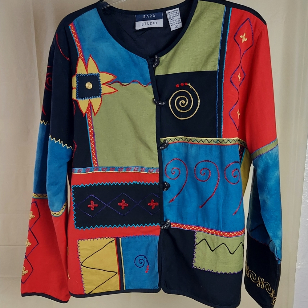 Vintage 80's Boho Jacket by Sara Studio